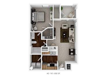 1 bed, 1 bath, 692 sqft, $1,125