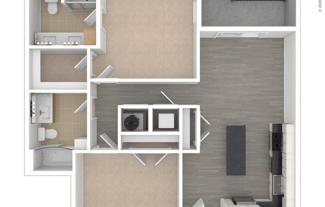 1 bed, 2 baths, 977 sqft, $2,700