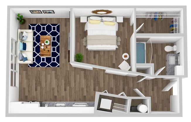 Studio, 1 bath, 618 sqft, $1,795, Unit 2-116