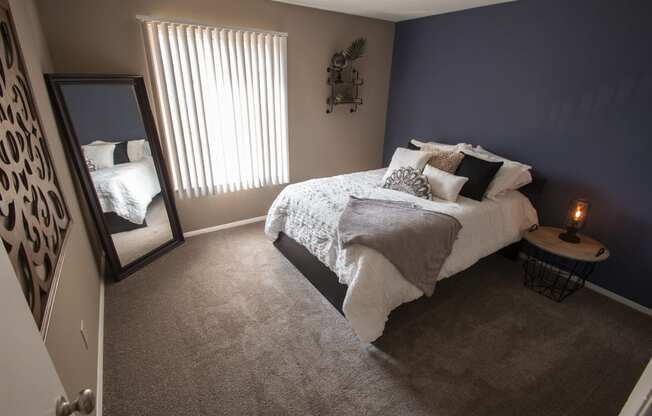 This is a photo of the second bedroom in the 950 square foor, 2 bedroom apartment at Deer Hill Apartments in Cincinnati, OH.