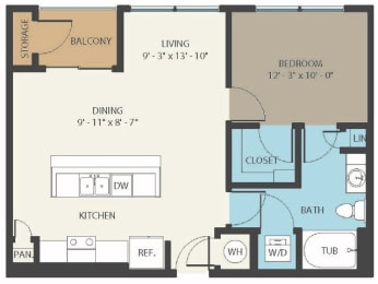 1 bed, 1 bath, 712 sqft, $2,283