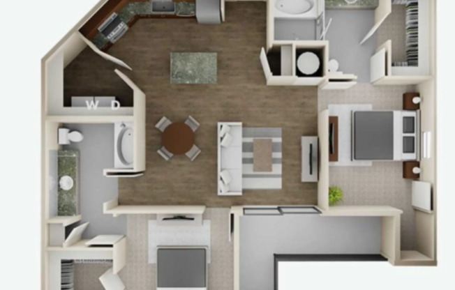 2 beds, 2 baths, 1,209 sqft, $1,799