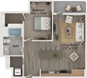 1 bed, 1 bath, 757 sqft, $2,919