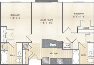 2 beds, 2 baths, 825 sqft, $1,815