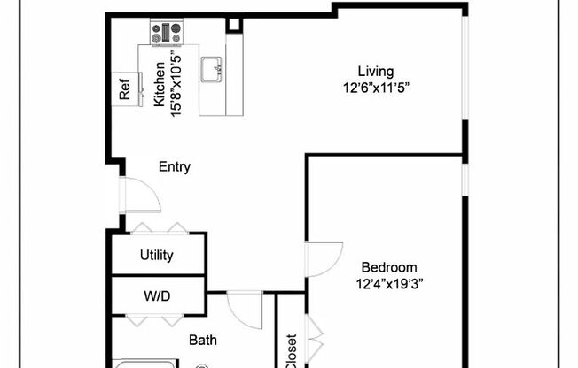 1 bed, 1 bath, 813 sqft, $2,900, Unit 604