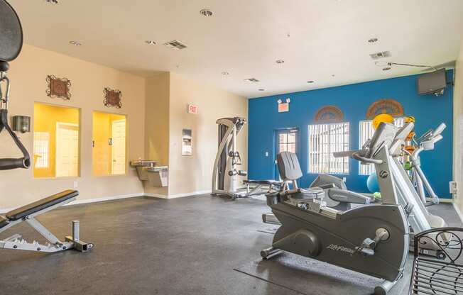 Desert Hands fitness center with plenty of equipment. 