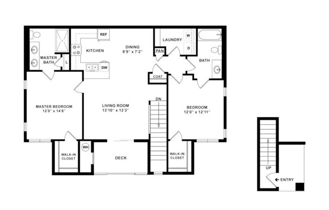 2 beds, 2 baths, 1,219 sqft, $1,843