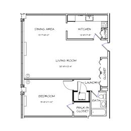 1 bed, 1 bath, 861 sqft, $1,849