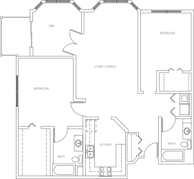 2 beds, 2 baths, 1,414 sqft, $2,005