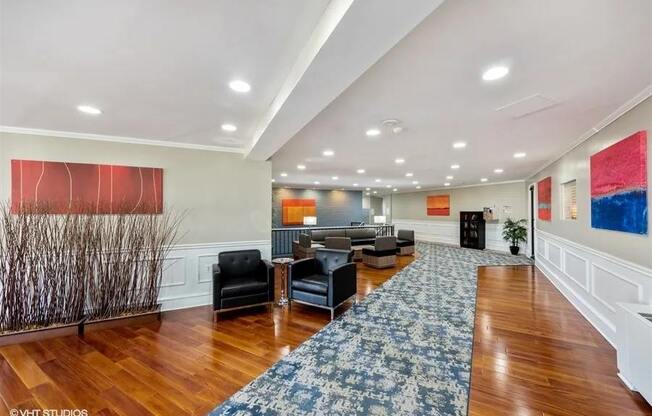 Modern lobby with plenty of seating