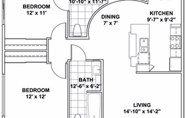 2 beds, 2 baths, 1,059 sqft, $3,845, Unit 202