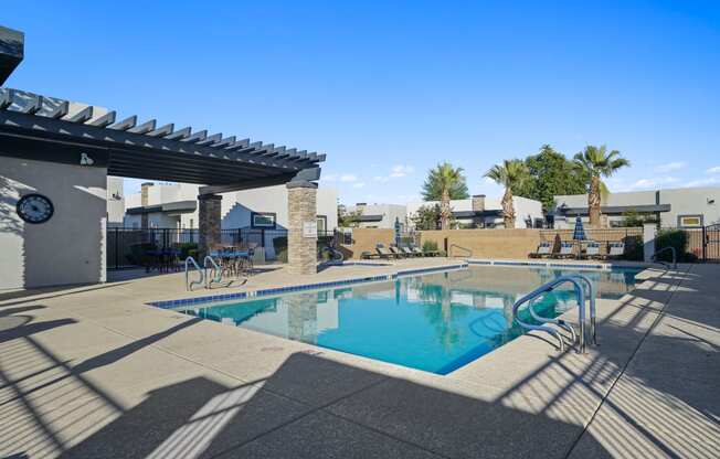 the swimming pool at our apartments