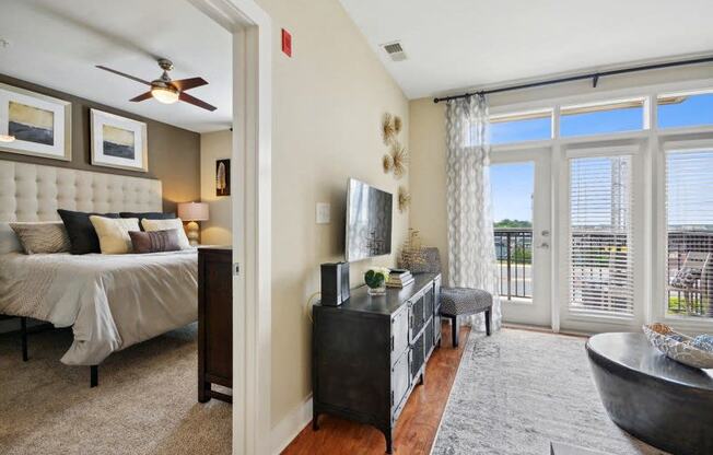 Living Area With Bedroom View at Link Apartments® Brookstown, Winston Salem