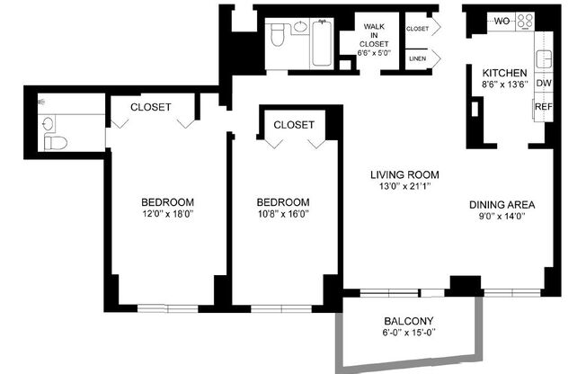 2 beds, 2 baths, 1,250 sqft, $3,575