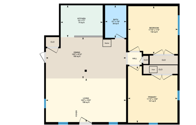 2 beds, 1 bath, $2,295, Unit Village Crossing