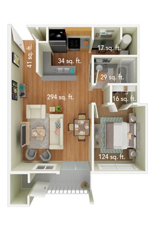 1 bed, 1 bath, 760 sqft, $1,487