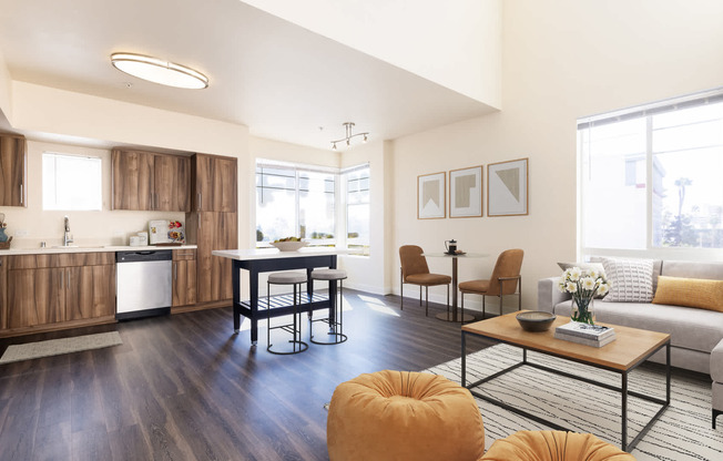 Living Room with Hard Surface Flooring