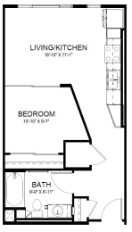 Studio, 1 bath, 576 sqft, $2,649