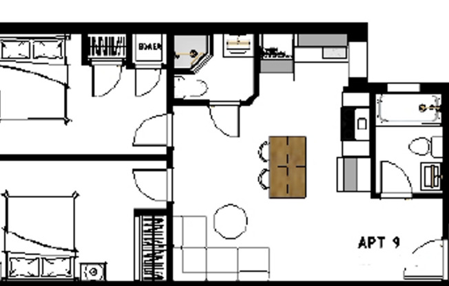 2 beds, 2 baths, 750 sqft, $1,890, Unit 9