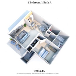 1 bed, 1 bath, 700 sqft, $1,180