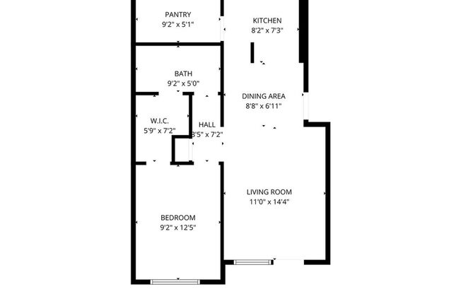 1 bed, 1 bath, 734 sqft, $1,450, Unit 821