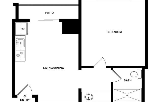 1 bed, 1 bath, 383 sqft, $1,049, Unit 234