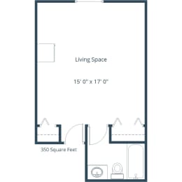 Studio, 1 bath, 350 sqft, $480