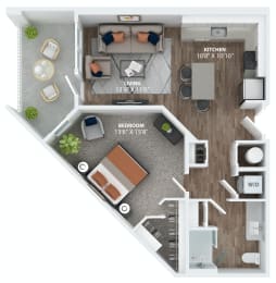 1 bed, 1 bath, 789 sqft, $1,820