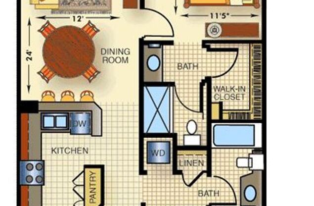 2 beds, 2 baths, $1,800, Unit Unit 123
