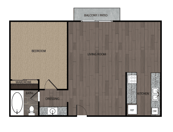one bedroom one bath floor plan