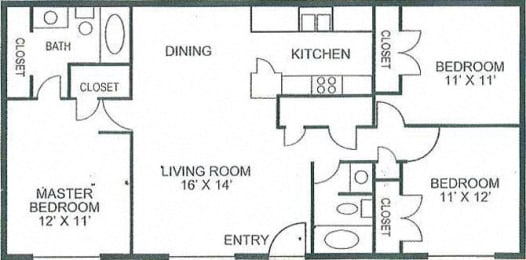 3 beds, 2 baths, 1,115 sqft, $1,319