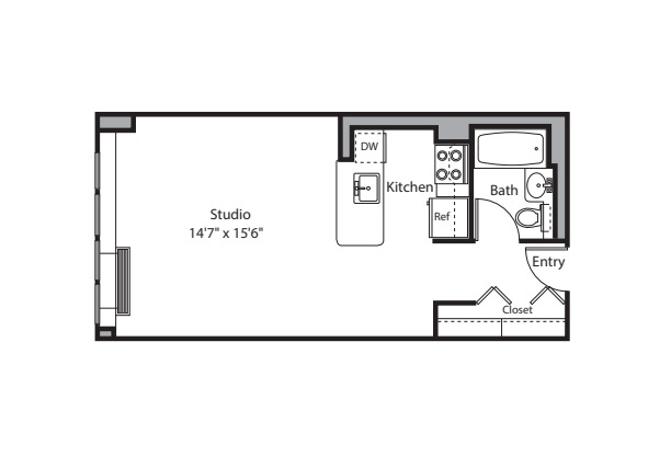 Studio, 1 bath, $4,385, Unit 608B