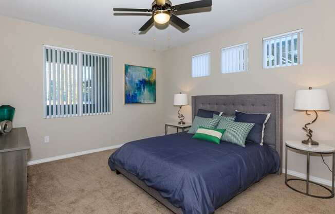 Bedroom with ceiling fan at Level 25 at Durango by Picerne, Las Vegas
