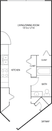 Studio, 1 bath, 380 sqft, $1,160