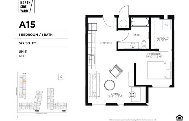 1 bed, 1 bath, 520 sqft, $1,300, Unit 3208