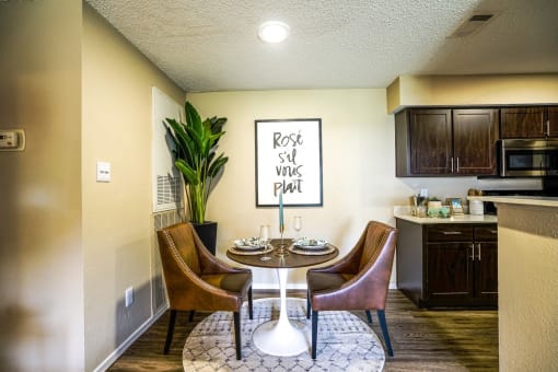 dining area in apartments near the domain