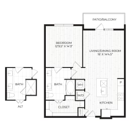 1 bed, 1 bath, 826 sqft, $1,730