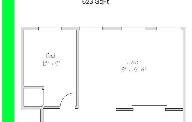 1 bed, 1 bath, 652 sqft, $1,545, Unit 113