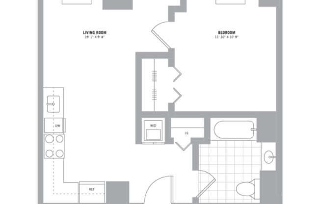 1 bed, 1 bath, 582 sqft, $2,275, Unit 210-806