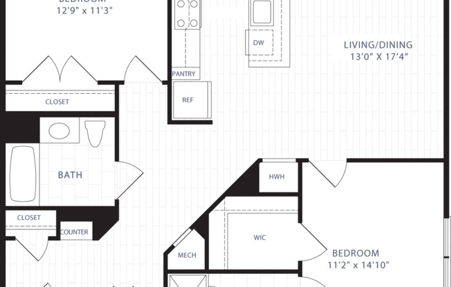 2 beds, 2 baths, 1,110 sqft, $3,115, Unit 301