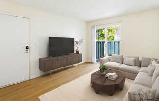 Living Room with Patio and Hard Surface Flooring