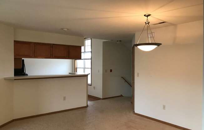 open concept living spaces with dining room