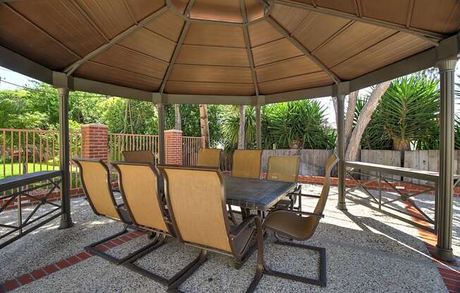 Patio outside at Madison Place, San Mateo, California