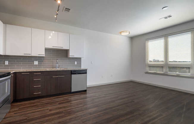 Kitchen and Living Area with Hard Surface Flooring