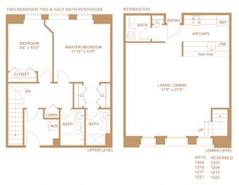 2 beds, 2.5 baths, 1,460 sqft, $2,457
