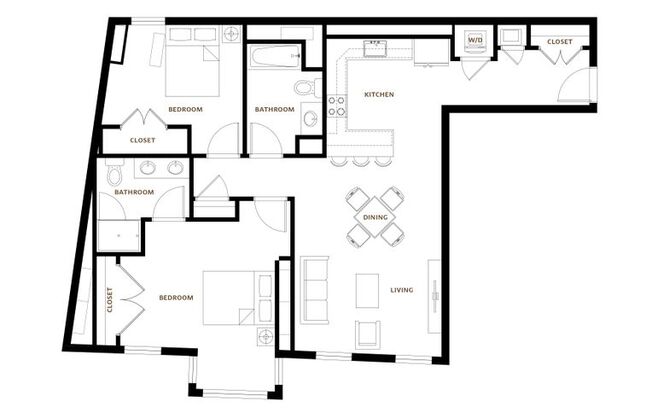 2 beds, 2 baths, 940 sqft, $4,500, Unit 302