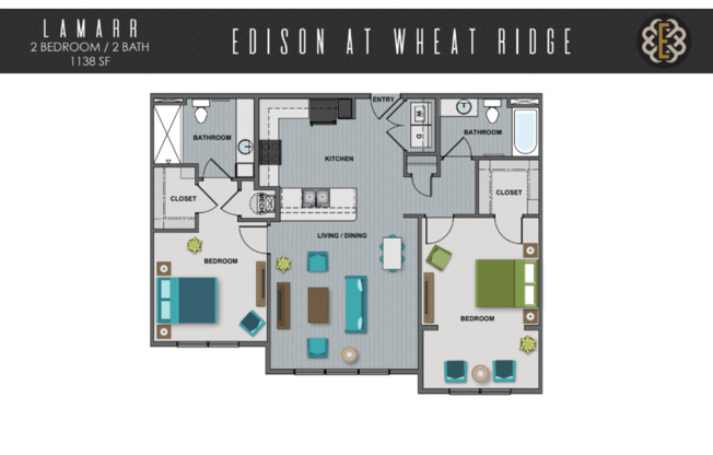2 beds, 2 baths, 1,138 sqft, $2,199, Unit 344