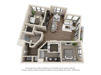 2 beds, 2 baths, 1,400 sqft, $2,565