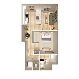 Studio, 1 bath, 656 sqft, $1,265