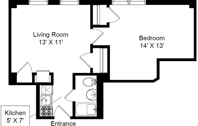 1 bed, 1 bath, 475 sqft, $1,745, Unit 273-1414